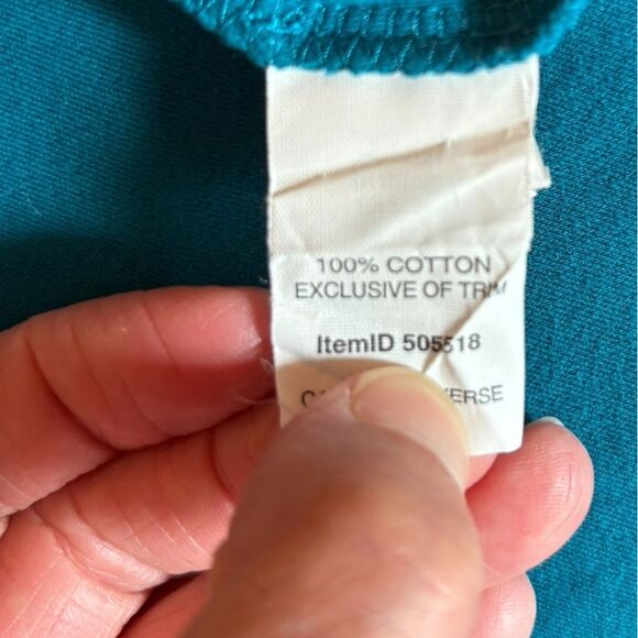 LL Bean Tee Shirt Three Quarter Sleeve Splitneck Teal Womens Size 2X Plus - Picture 7 of 10